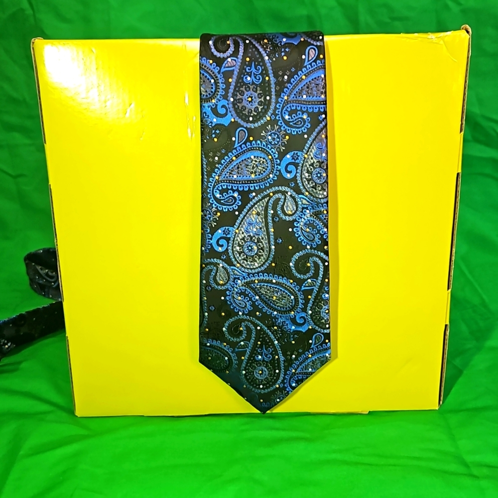 Forlino Landi black and blue tie